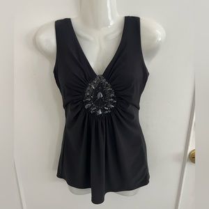 White House Black Market Bejeweled Tank Top Blouse